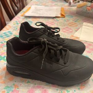 Skechers Women’s  Black Athletic Lace-Up Sneakers